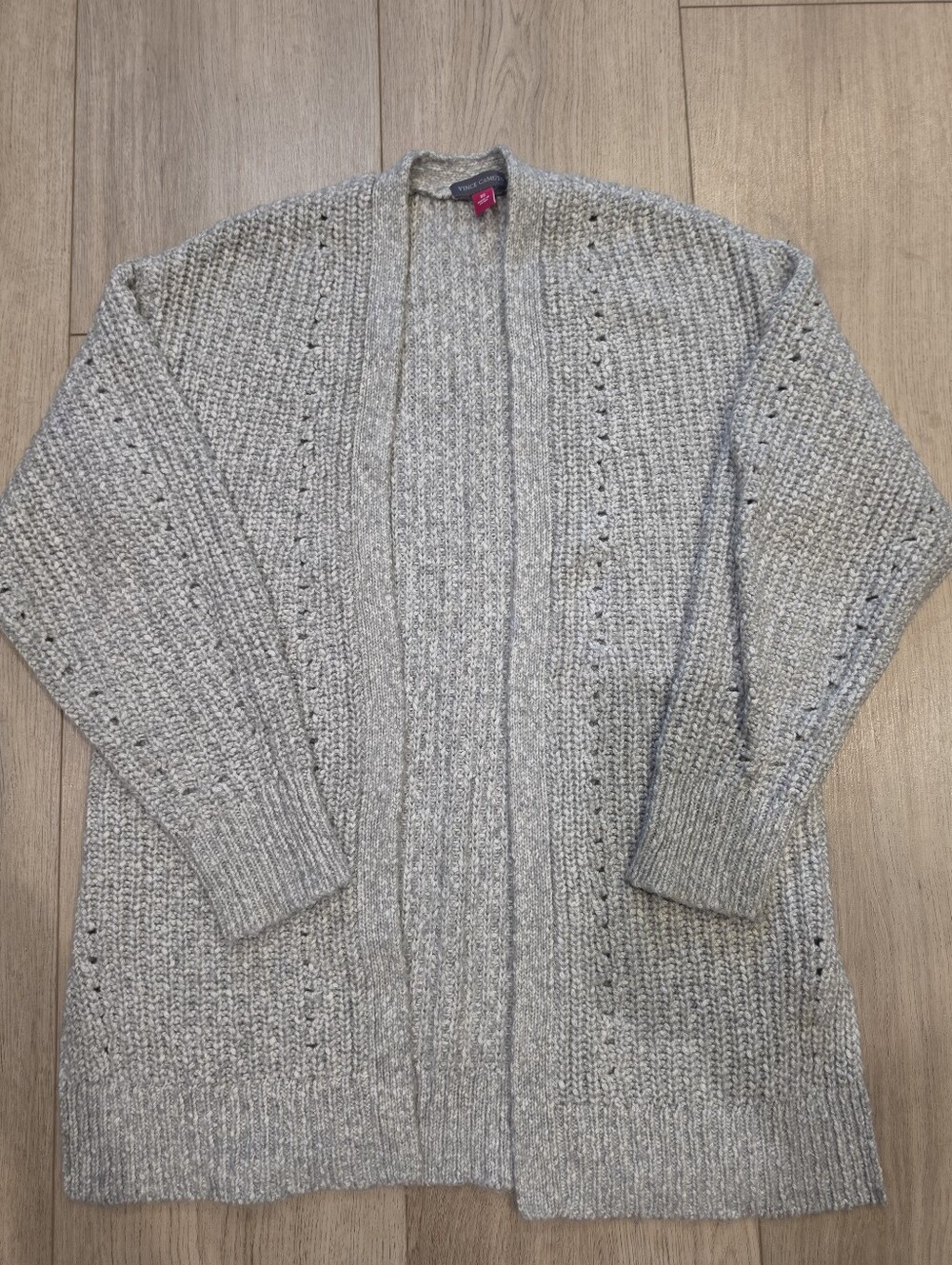 Vince Camuto Gray Chunky Knit Open Front Cardigan XS